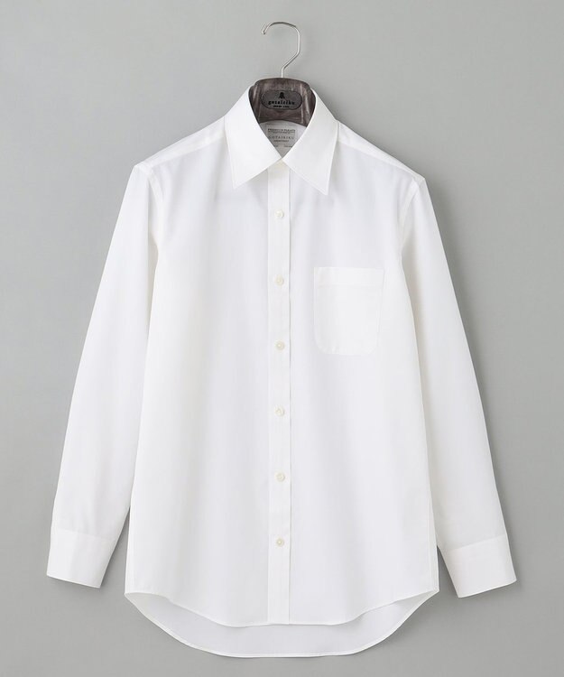 GOTAIRIKU 【形態安定/コンバーチブルカフス仕様】PREMIUMPLEATS_レギュラーカラー 通年ドレスシャツ ホワイト系