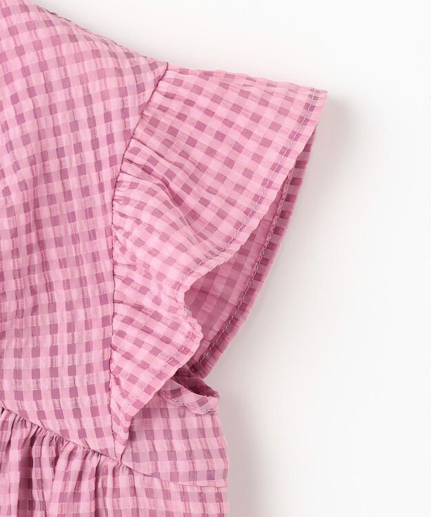 組曲 KIDS 【110-140㎝】ギンガムサッカー ワンピース ラズベリー