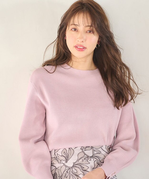 ANY SIS 【洗える】彩色兼美 ニット ペールピンク