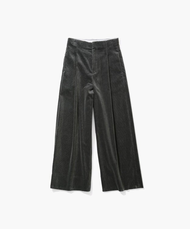 ATON SUVIN CORDUROY | タックワイドパンツ CHARCOAL GRAY
