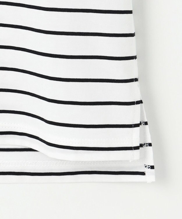 J.PRESS LADIES 【洗える】スムースジャージー ボーダー カットソー オフ×ブラック系