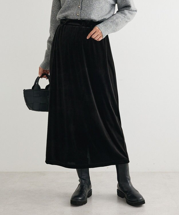 Green Parks ベロアナロースカート Black