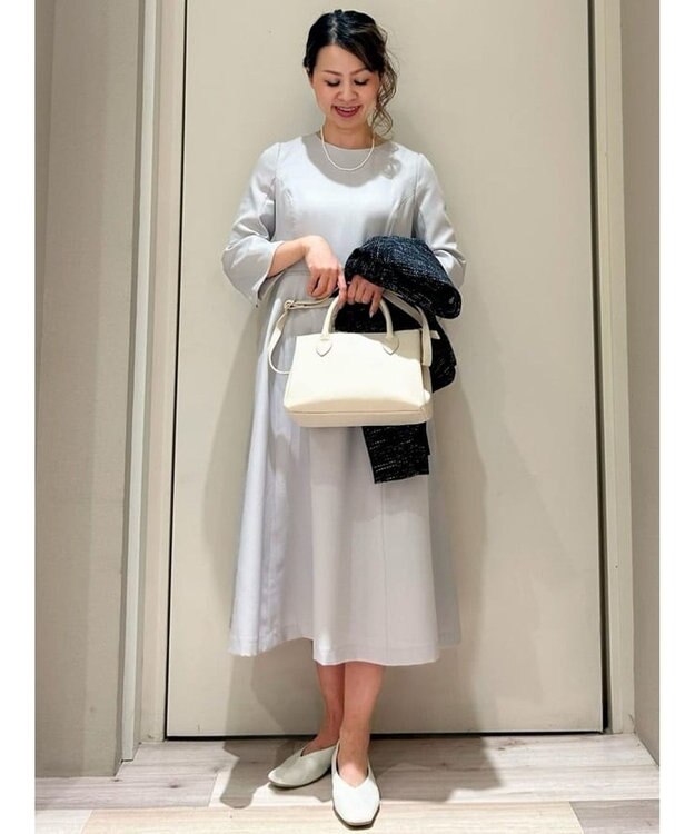 Green Parks ｅｆ－ｄｅ　フィット＆フレアワンピース Gray Beige