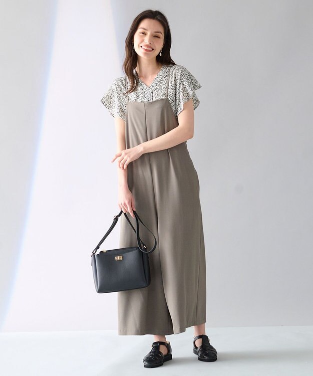 ANY L 【洗濯機可能】マットビンテージサテンブラウス オフランダムドット