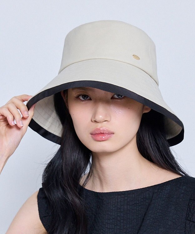 TOCCA 【サイズ調整可】TRIM RIBBON BUCKET HAT コットン バケットハット ベージュ系