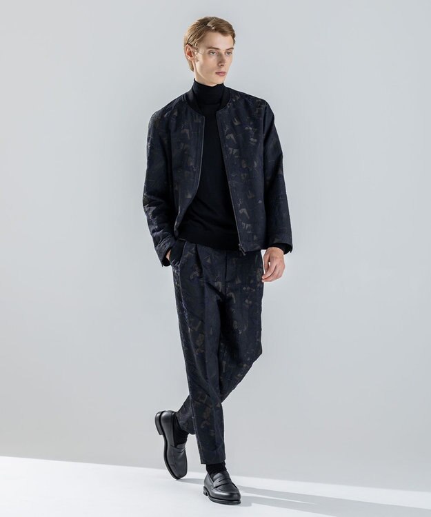 JOSEPH HOMME 【新柄】モロッカンジャガード ドロスト付ワイドテーパードパンツ/ ORIGIN CONVERTIBLE ブラック系5