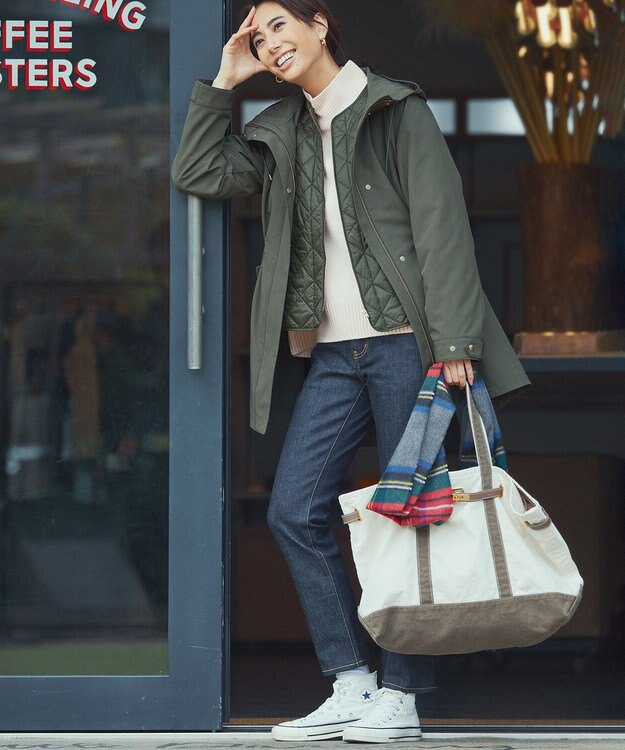 23区 L 【好評につき新色追加/CLASSY.1月号掲載】ウールカシミヤブレンド スタンドネック ニット ピンク系