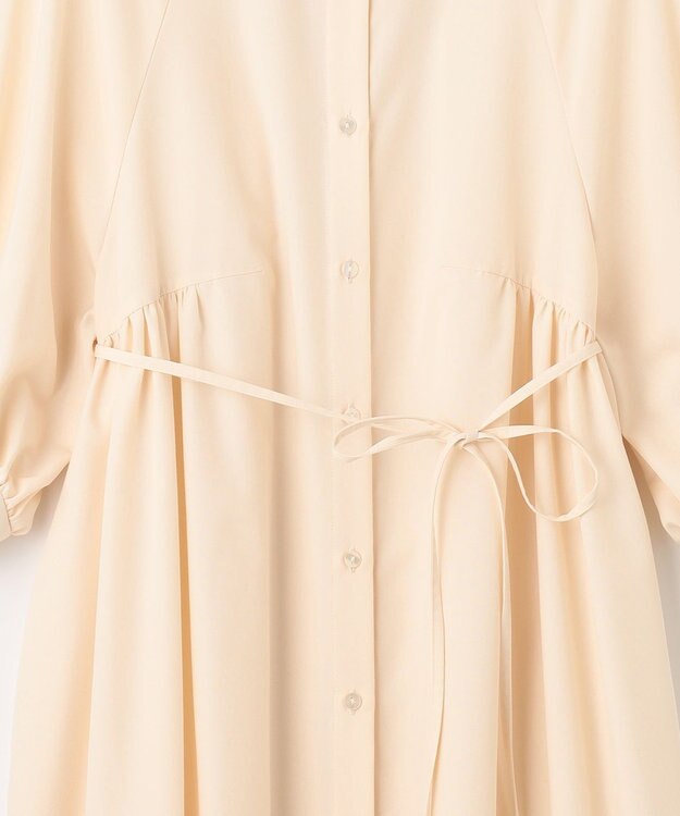 Feroux 【洗える】パフスリーブシャツ ワンピース ライトイエロー系