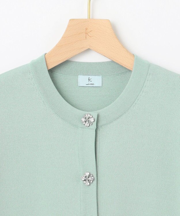 組曲 【WEB限定】ビジューニット ジャケット ミントグリーン系