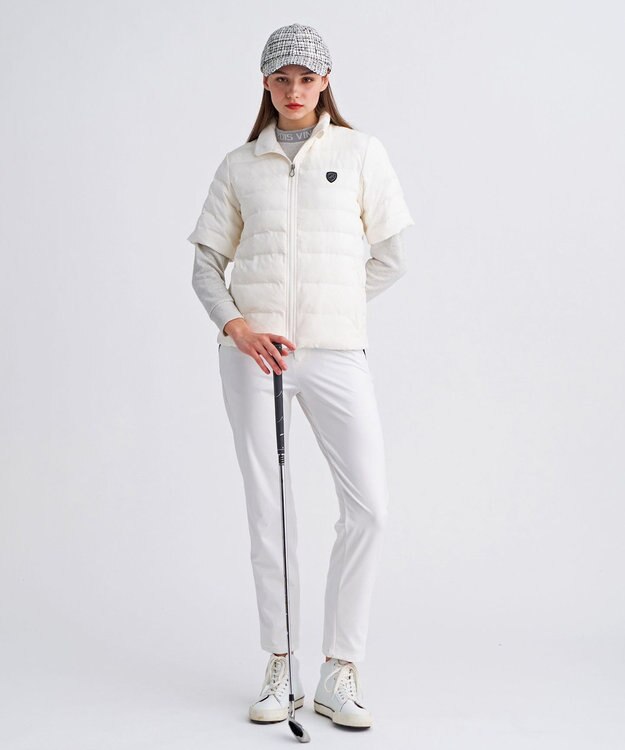 23区GOLF 【WOMEN】半袖パディングブルゾン ホワイト系