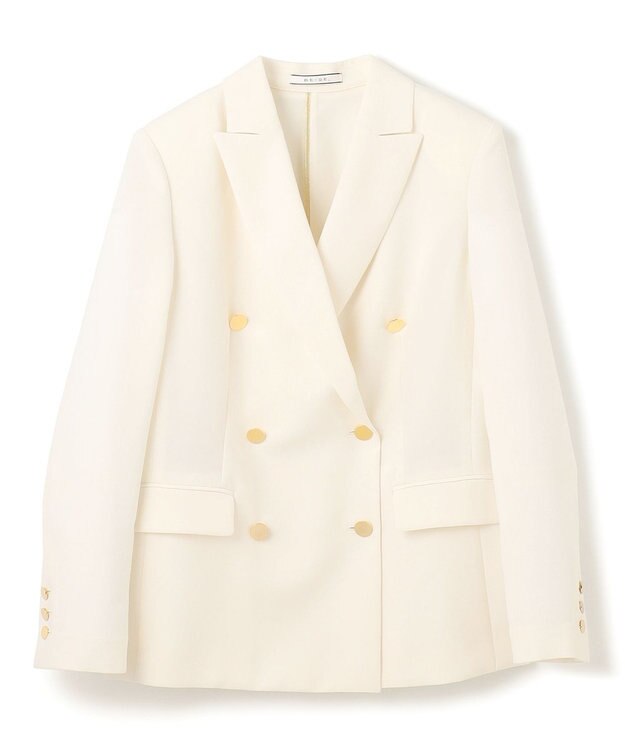 BEIGE， 【洗える・大人百花 春号掲載】JASMINE / ゴールドボタンダブルジャケット Ecru