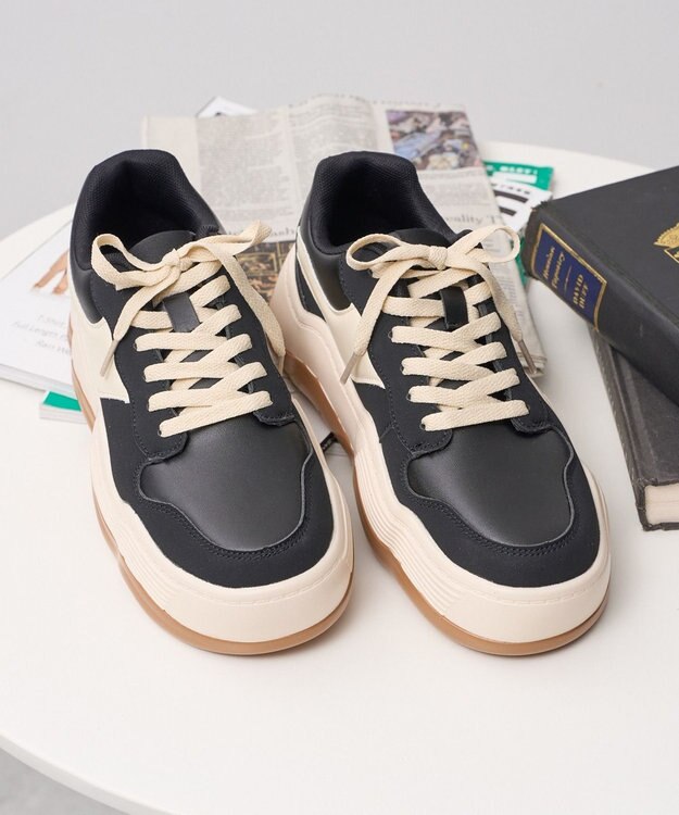 WEGO ウェーブソールカラースニーカー ブラック