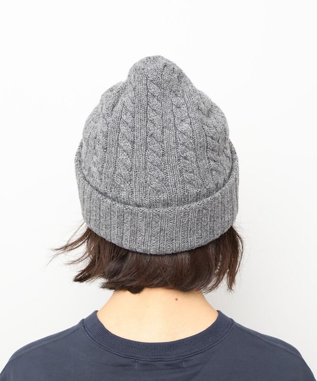 WHITE MAILS 【UNISEX】WOOL PAPER DOUBLE KNIT ケーブルビーニー グレー