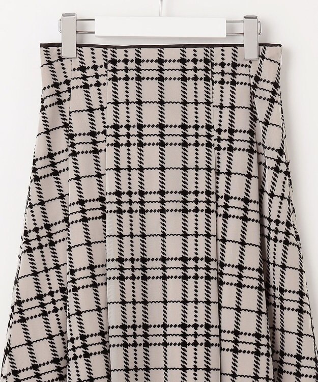 Feroux フロッキーチェック・ドット スカート ベージュ系2