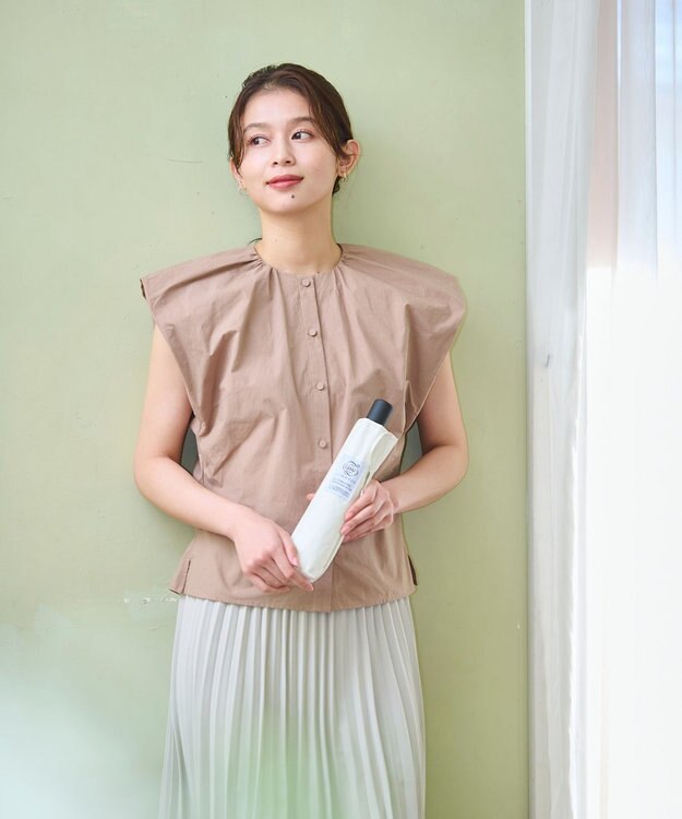 MOONBAT 【3秒で折りたためる日傘/自動開閉】 遮光100% 晴雨兼用 折りたたみ傘 ウラワザ オフホワイト