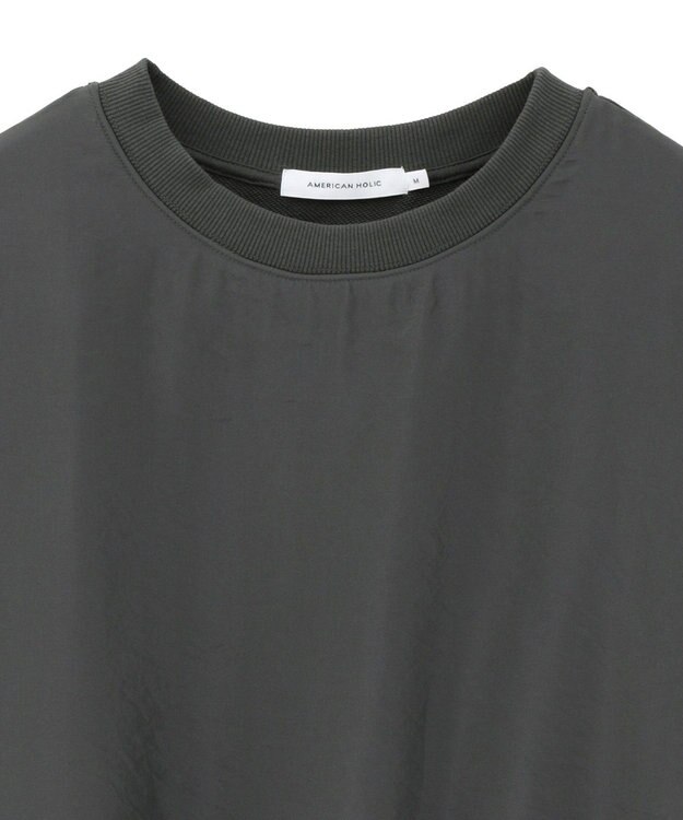 AMERICAN HOLIC オーガンジーレイヤードスウェットプルオーバー Charcoal Gray