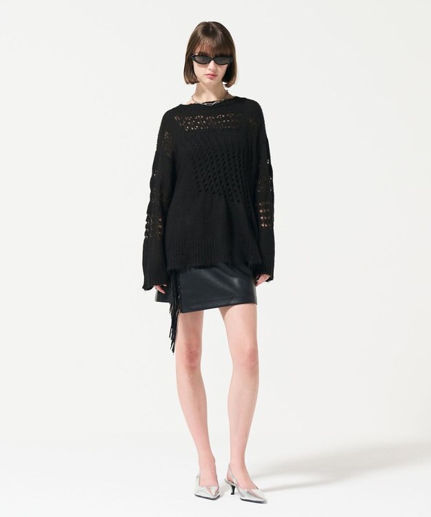 GRACE CONTINENTAL グランジニットトップ ブラック