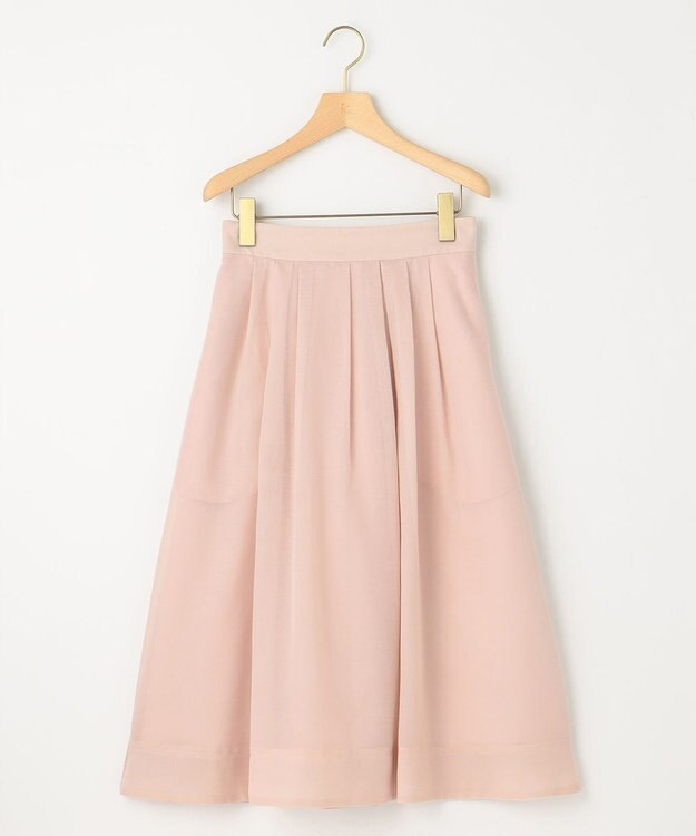 組曲 【洗える・シワになりにくい】カラーボイル シアーフレアスカート ピンクベージュ系