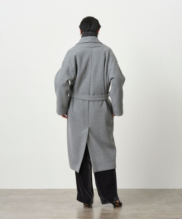 ATON ROYAL CHUNKY FLEECE | ショールカラーコート TOP GRAY