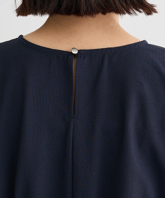 Green Parks 表面感ペプラムレイヤードワンピース Dark Navy