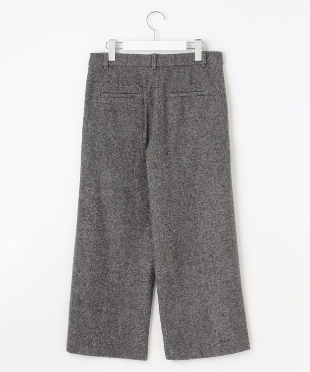 J.PRESS LADIES シルクネップ ツイード セミワイド パンツ ライトグレー系