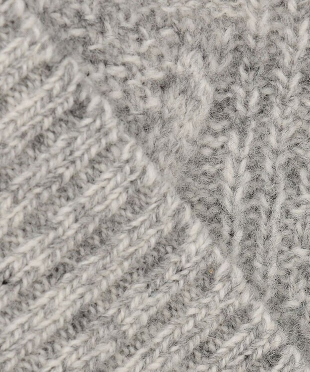 J.PRESS MEN 【Cash Lamb's Wool】ケーブルクルーネック ニット ライトグレー系