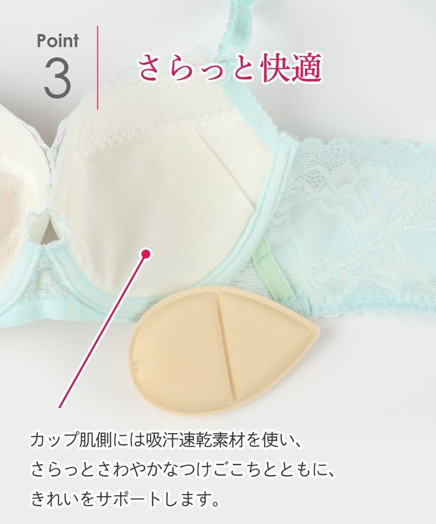 Wing ブラジャー 背中の段差をスムージング 脇高設計 胸ふっくら 【後ろ姿きれいブラ】 ブラ KB2721 ウイング／ワコール メロン