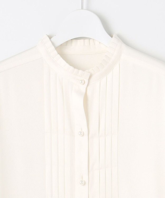 自由区 【洗える】TOROハイネック ブラウス アイボリー系