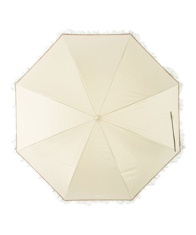 MOONBAT estaa 晴雨兼用 長傘 バイカラーフリル 日傘 遮光 遮熱 UV ベージュ