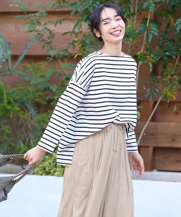 ANY オーガビッツ ボーダーカットソー ブラック