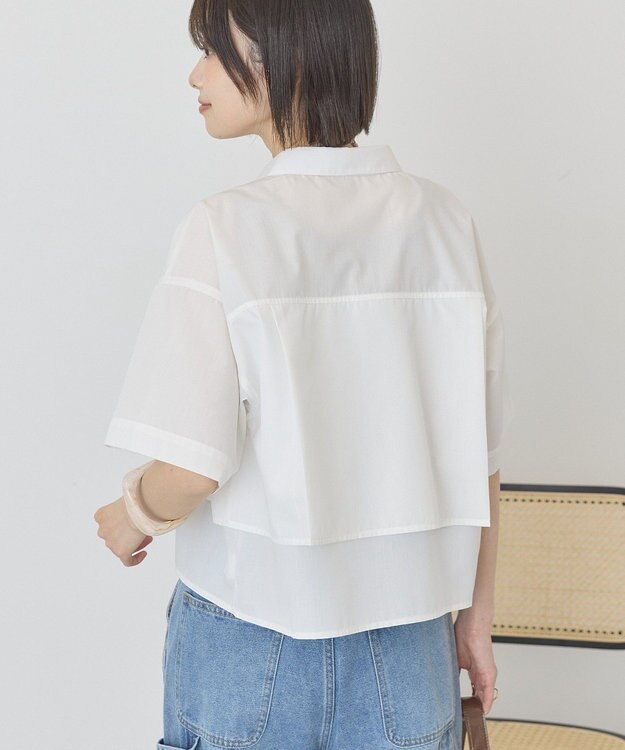 AMERICAN HOLIC 【マルチ機能】レイヤード５分袖シャツ Off White