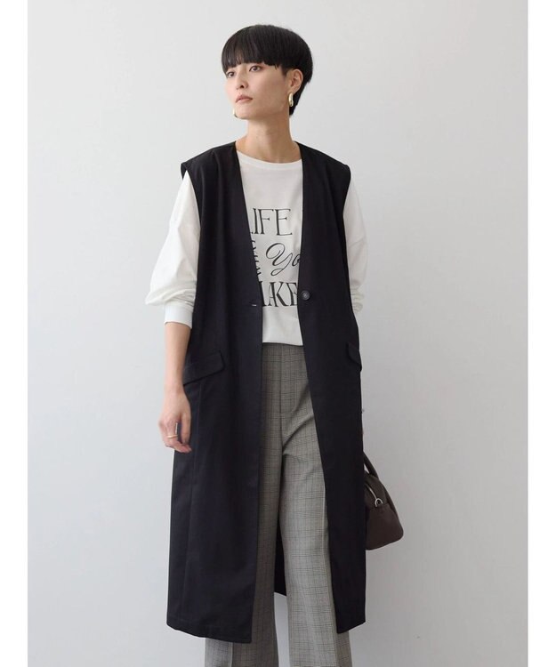 AMERICAN HOLIC ロングＶネックジレ Black