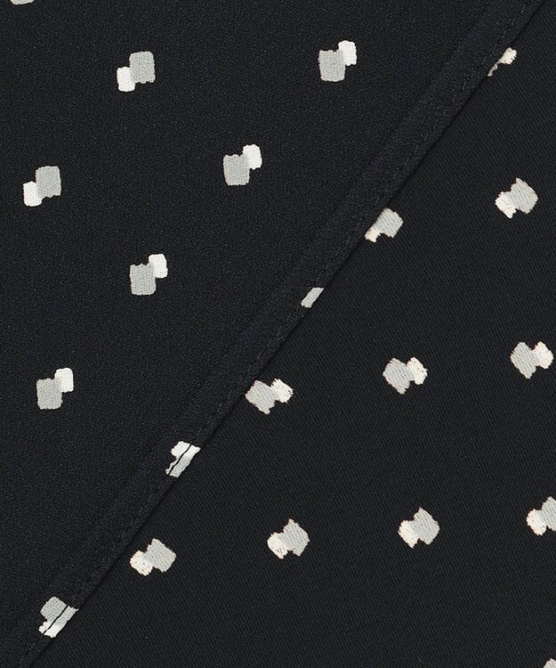 自由区 【セット可/洗える】ダブルスクエアプリント バンドカラーブラウス ネイビー系5