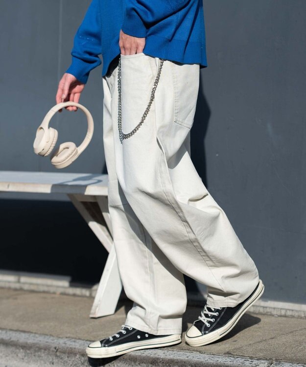 WEGO チェーン付きバルーンパンツ ホワイトアイボリー