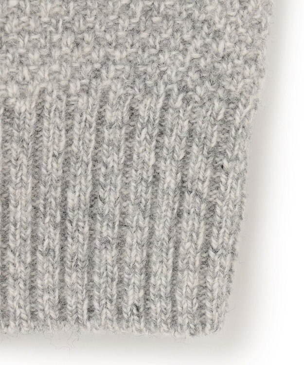 J.PRESS MEN 【Cash Lamb's Wool】ケーブルクルーネック ニット ライトグレー系