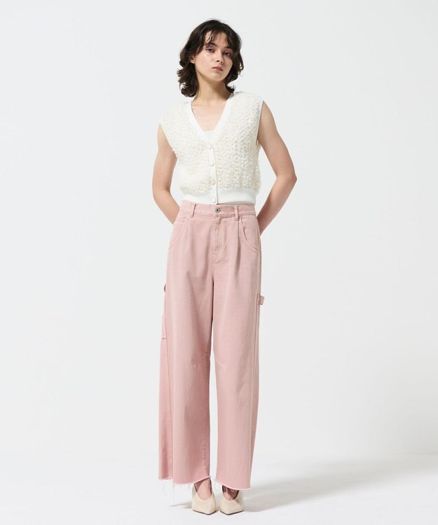 GRACE CONTINENTAL チュールフリルニットベスト ホワイト