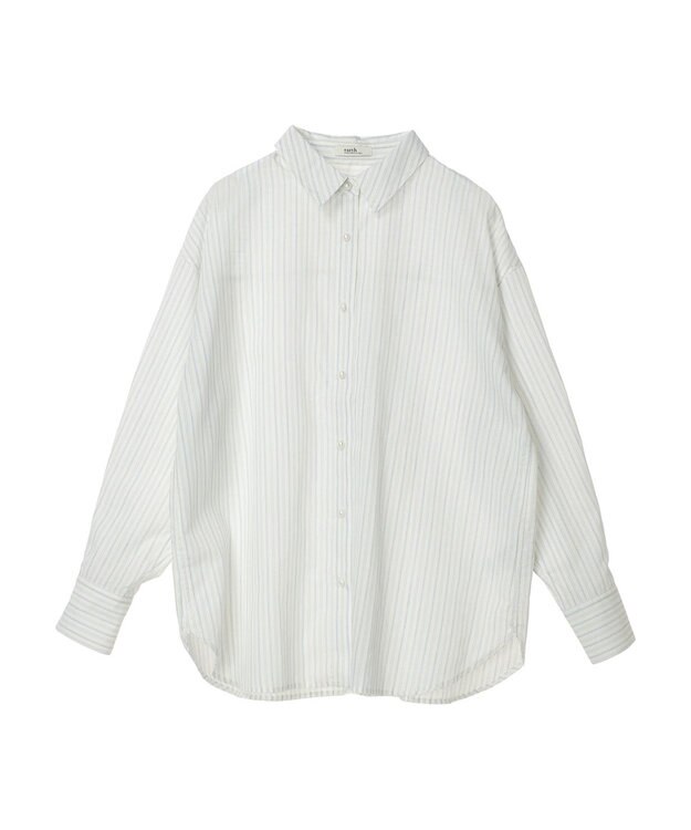 earth music&ecology パールボタンオーバーシャツ Ivory