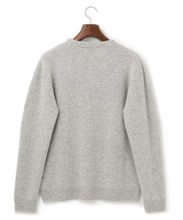 J.PRESS MEN 【Cash Lamb's Wool】ケーブルクルーネック ニット ライトグレー系