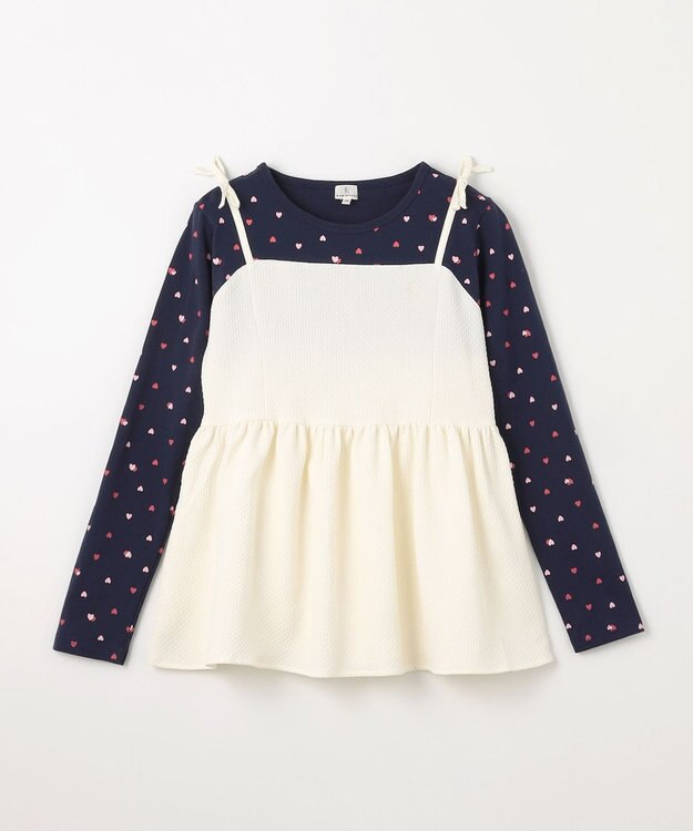 組曲 KIDS 【150-160㎝】ビスチェ＆ハートコンビ チュニック ネイビー系