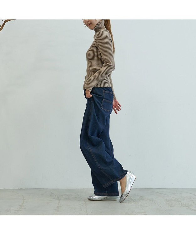 MODE ET JACOMO <carino>ポインテッドトゥウエッジヒールパンプス シルバーコンビ