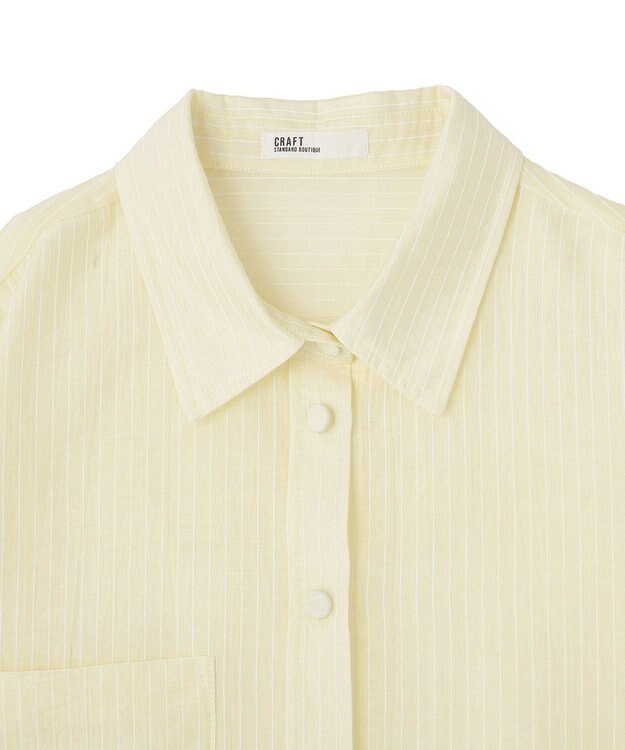 CRAFT STANDARD BOUTIQUE 【2点SET】スカーフ付きシアーストライプシャツ Stripe Yellow