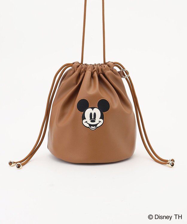 ANY 【ディズニー】ミッキーマウス／フェイクレザー巾着バッグ ブラウン