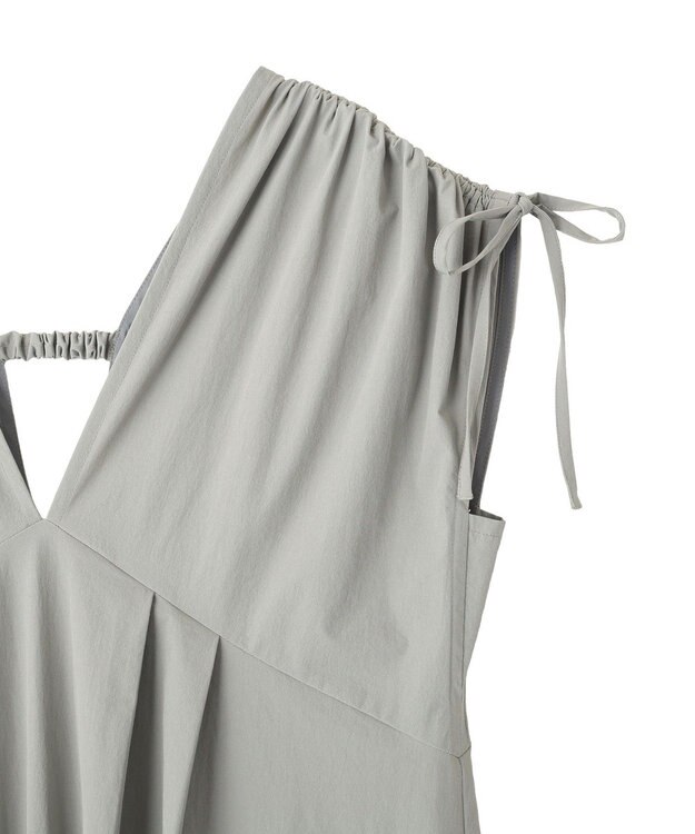 AMERICAN HOLIC 【マルチ機能】Vネックドロストショルダーワンピース Grayish Khaki
