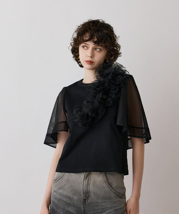 GRACE CONTINENTAL フラワーチュールベルト ブラック