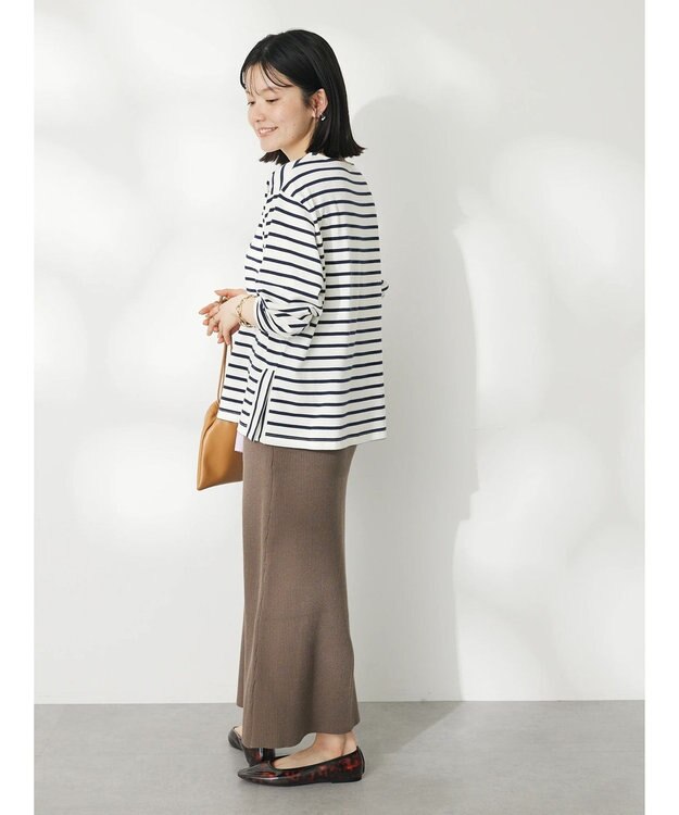 CRAFT STANDARD BOUTIQUE ボーダーサイドスリットプルオーバー Border Ivory