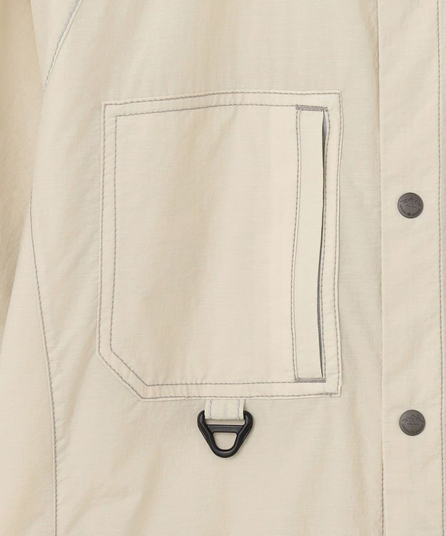 JOSEPH ABBOUD MOUNTAIN 【軽量/ECO撥水/ストレッチ/男女兼用】ライトワッシャー アウトドア 半袖 シャツ ライトグレー系