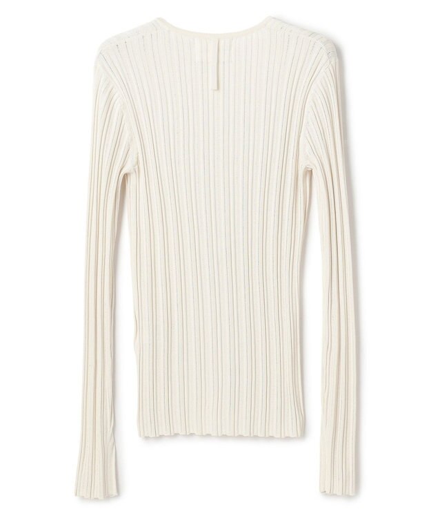 BEIGE， LABRADO / ランダムリブ Uネックニット Ecru