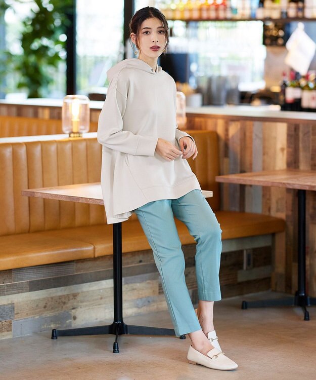 Tiaclasse 【洗える】バックフレアダンボールパーカー アイボリー