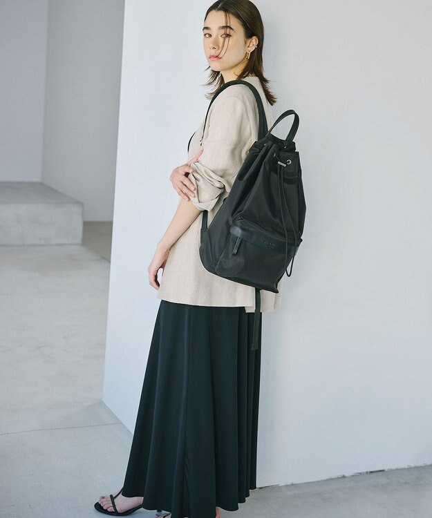 TOPKAPI 【TREASURE TOPKAPI】ナイロン ドロスト シンプル リュック ブラック