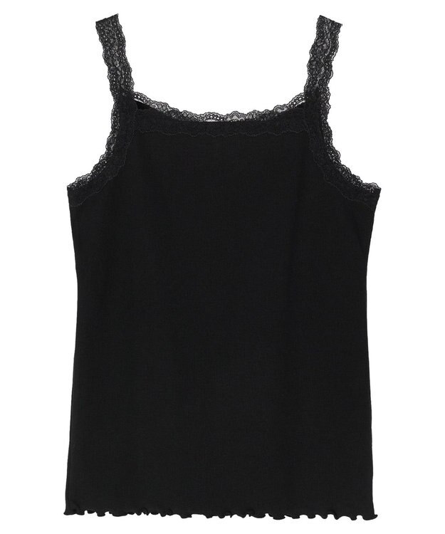 earth music&ecology ２ＷＡＹスクエア＆Vネックネックレースタンクトップ Black